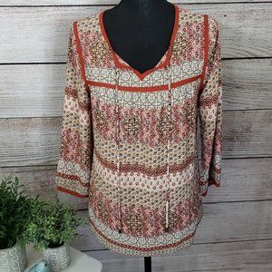 SKIES ARE BLUE BOHO STYLE EARTH TONE TOP - SMALL